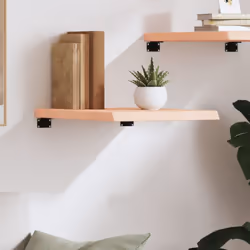 vidaXL Wall Shelf Wooden Floating Shelf Display Shelf Treated Solid Wood Oak - brown, 40 x 60 x 4 cm - Additional view 2