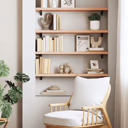 vidaXL Wall Shelf Wooden Floating Shelf Display Shelf Treated Solid Wood Oak - brown, 100 x 20 x 4 cm - Additional view 2