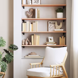 vidaXL Wall Shelf Wooden Floating Shelf Display Shelf Treated Solid Wood Oak - brown, 100 x 30 x 2 cm - Additional view 2