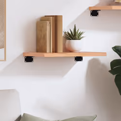 vidaXL Wall Shelf Wooden Floating Shelf Display Shelf Treated Solid Wood Oak - light brown, 40 x 20 x 2 cm - Additional view 2