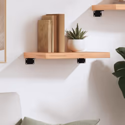 vidaXL Wall Shelf Wooden Floating Shelf Display Shelf Treated Solid Wood Oak - light brown, 40 x 20 x 4 cm - Additional view 2
