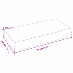 vidaXL Wall Shelf Wooden Floating Shelf Display Shelf Treated Solid Wood Oak - light brown, 40 x 20 x 6 cm - Additional view 3