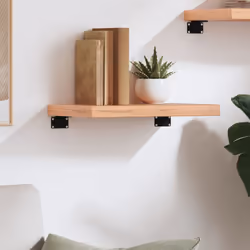 vidaXL Wall Shelf Wooden Floating Shelf Display Shelf Treated Solid Wood Oak - light brown, 40 x 30 x 4 cm - Additional view 2