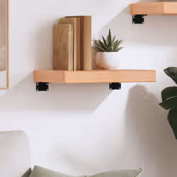 vidaXL Wall Shelf Wooden Floating Shelf Display Shelf Treated Solid Wood Oak - light brown, 40 x 30 x 6 cm - Additional view 2