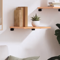 vidaXL Wall Shelf Wooden Floating Shelf Display Shelf Treated Solid Wood Oak - light brown, 40 x 40 x 2 cm - Additional view 2