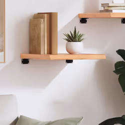 vidaXL Wall Shelf Wooden Floating Shelf Display Shelf Treated Solid Wood Oak - light brown, 40 x 40 x 4 cm - Additional view 2
