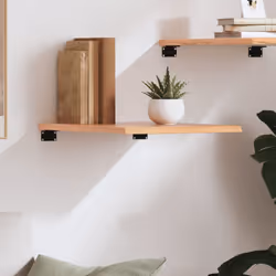 vidaXL Wall Shelf Wooden Floating Shelf Display Shelf Treated Solid Wood Oak - light brown, 40 x 50 x 2 cm - Additional view 2