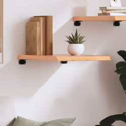 vidaXL Wall Shelf Wooden Floating Shelf Display Shelf Treated Solid Wood Oak - light brown, 40 x 60 x 4 cm - Additional view 2
