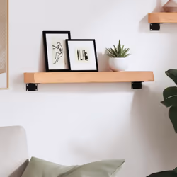 vidaXL Wall Shelf Wooden Floating Shelf Display Shelf Treated Solid Wood Oak - light brown, 60 x 10 x 6 cm - Additional view 2