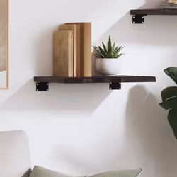 vidaXL Wall Shelf Wooden Floating Shelf Display Shelf Treated Solid Wood Oak - dark grey, 40 x 30 x 2 cm - Additional view 2