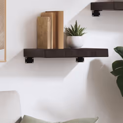 vidaXL Wall Shelf Wooden Floating Shelf Display Shelf Treated Solid Wood Oak - dark grey, 40 x 30 x 6 cm - Additional view 2