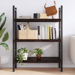 vidaXL Wall Shelf Wooden Floating Shelf Display Shelf Treated Solid Wood Oak - dark grey, 100 x 60 x 6 cm - Additional view 2