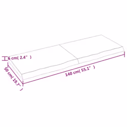 vidaXL Wall Shelf Wooden Floating Shelf Display Shelf Treated Solid Wood Oak - 140 x 50 x 6 cm