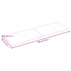 vidaXL Wall Shelf Wooden Floating Shelf Display Shelf Treated Solid Wood Oak - 180 x 60 x 4 cm