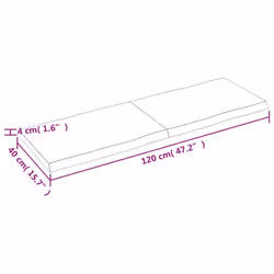 vidaXL Table Top Wooden Desk Top for Table Treated Solid Wood Oak Live Edge - light brown, 120 x 40 x 4 cm - Additional view 4