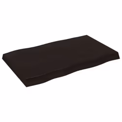 vidaXL Table Top Wooden Desk Top for Table Treated Solid Wood Oak Live Edge - dark grey, 80 x 50 x 6 cm - Additional view 2