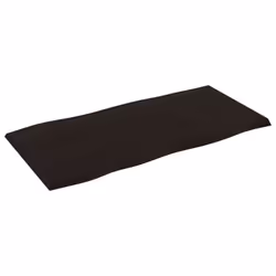 vidaXL Table Top Wooden Desk Top for Table Treated Solid Wood Oak Live Edge - dark grey, 100 x 50 x 2 cm - Additional view 2