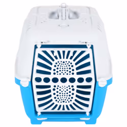 vidaXL Pet Carrier Cat Carrier Dog Carrier Crate White and Blue Polypropylene - 48 x 31.5 x 33 cm