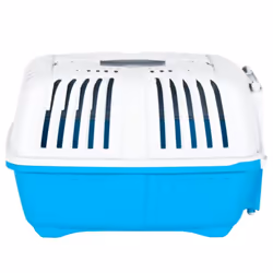 vidaXL Pet Carrier Cat Carrier Dog Carrier Crate White and Blue Polypropylene - 48 x 31.5 x 33 cm - Additional view 5