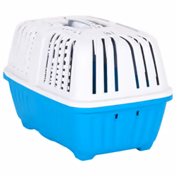 vidaXL Pet Carrier Cat Carrier Dog Carrier Crate White and Blue Polypropylene - 48 x 31.5 x 33 cm - Additional view 6