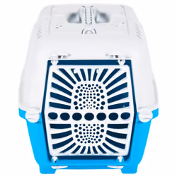 vidaXL Pet Carrier Cat Carrier Dog Carrier Crate White and Blue Polypropylene - 55 x 36 x 36 cm