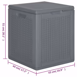 vidaXL Garden Storage Box Outdoor Storage Box Patio Chest Case Box PP Rattan - 90 L - Additional view 6