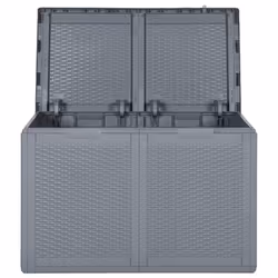 vidaXL Garden Storage Box Outdoor Storage Box Patio Chest Case Box PP Rattan - 180 L - Additional view 4