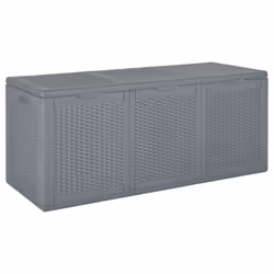 vidaXL Garden Storage Box Outdoor Storage Box Storage Shed PP Rattan 270 L