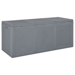 vidaXL Garden Storage Box Outdoor Storage Box Storage Shed PP Rattan 270 L