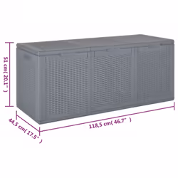 vidaXL Garden Storage Box Outdoor Storage Box Storage Shed PP Rattan 270 L - Additional view 7