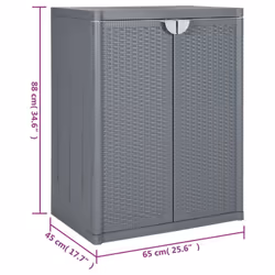 vidaXL Garden Storage Cabinet Outdoor Organiser Storage Cabinet PP Rattan - 2 shelves - Additional view 4