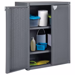 vidaXL Garden Storage Cabinet Outdoor Organiser Storage Cabinet PP Rattan - 2 shelves - Additional view 8