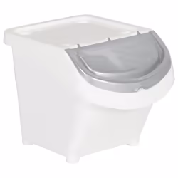 vidaXL Stackable Waste Bins Trash Garbage Can Rubbish Box with Lids 3pcs PP - white, 78 l - Additional view 5