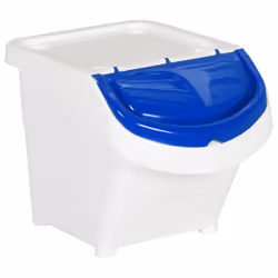 vidaXL Stackable Waste Bins Trash Garbage Can Rubbish Box with Lids 3pcs PP - white, 78 l - Additional view 6