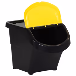 vidaXL Stackable Waste Bins with Lids 3 pcs Black PP 78 L recycling bin