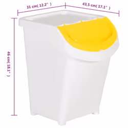 vidaXL Stackable Waste Bins Trash Garbage Can Rubbish Box with Lids 3pcs PP - white, 120 l