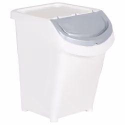 vidaXL Stackable Waste Bins Trash Garbage Can Rubbish Box with Lids 3pcs PP - white, 120 l - Additional view 5