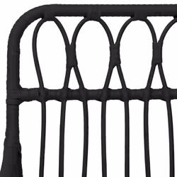 vidaXL Garden Dining Set Poly Rattan Black/Brown Multi Sizes 3/5/7/9 Piece - black, 160 x 80 x 74 cm/ 7 piece - Additional view 5