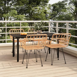 vidaXL 5 Piece Patio Dining Set Poly Rattan