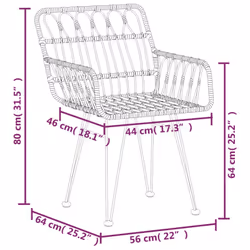 vidaXL Garden Dining Set 5 Piece Patio Furniture Outdoor Seating Table and Chair Dining Set Dinner Table Dinner Chair Black Poly Rattan