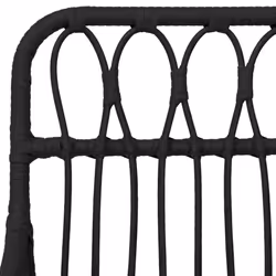 vidaXL 9 Piece Garden Dining Set Black Poly Rattan - Additional view 5