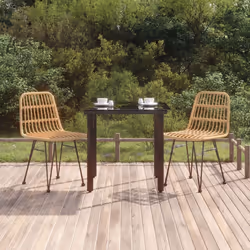 vidaXL 3 Piece Garden Dining Set Poly Rattan