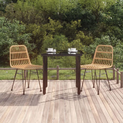vidaXL 3 Piece Garden Dining Set Poly Rattan
