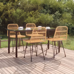 vidaXL 5 Piece Garden Dining Set Poly Rattan