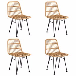 vidaXL 5 Piece Garden Dining Set Poly Rattan