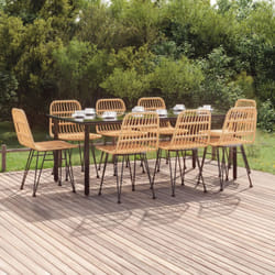 vidaXL 9 Piece Patio Dining Set Poly Rattan