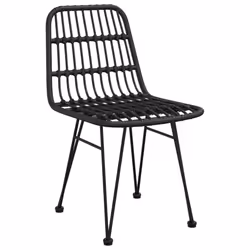 vidaXL 3 Piece Garden Dining Set Black Poly Rattan - Additional view 4