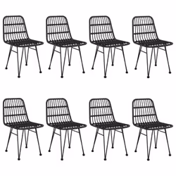 vidaXL 9 Piece Garden Dining Set Black Poly Rattan - Additional view 3