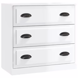 vidaXL Sideboards Storage Cabinet Cupboard Highboard 2 pcs Engineered Wood - high gloss white - Additional view 2