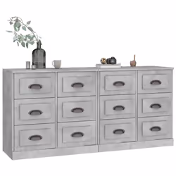vidaXL Sideboards Storage Cabinet Cupboard Highboard 2 pcs Engineered Wood - concrete grey - Additional view 2